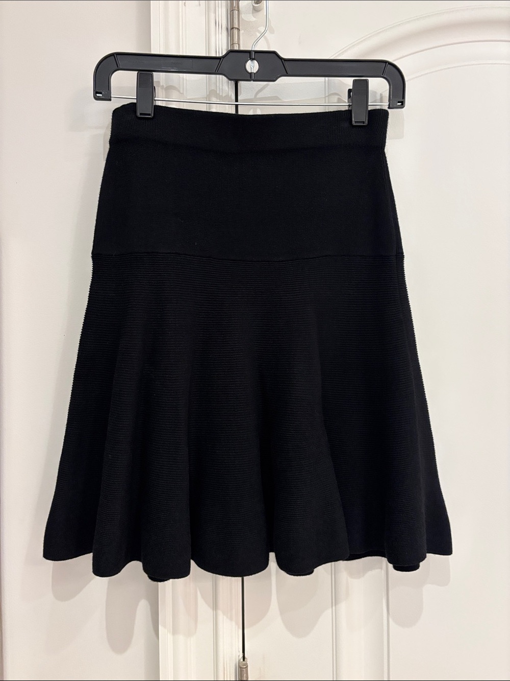 Black Knit  Skirt - Flattering Flared Silhouette